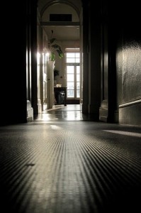 Gaia House Interior corridor doorway